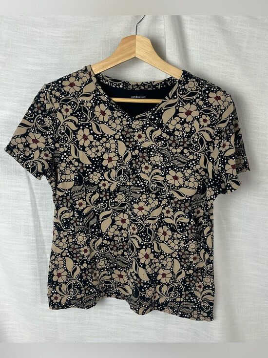 croft & barrow Tops - croft & barrow Floral 100% Cotton Short Sleeve Tee women’s M
